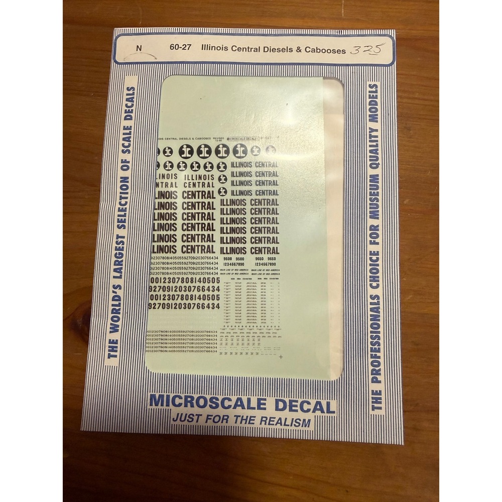 Microscale Decal 60-27 Illinois Central Diesels & Cabooses N Scale Decal Set
